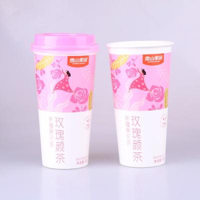 China Wholesale Disposable 20oz Single Wall Paper Cup With Plastic Lid For Hot Drink for sale