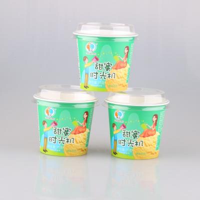 China Double Wall 5oz Wholesale Eco-Friendly Custom Logo Plastic Cup With Lid For Ice Cream Packaging for sale