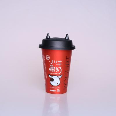 China Double Wall 5oz Customized Logo Paper-Plastic Cup With Lid For Yogurt for sale