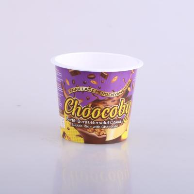 China Disposable 5oz Double Wall Custom Design Paper-plastic Cup With PET Lid For Snack for sale