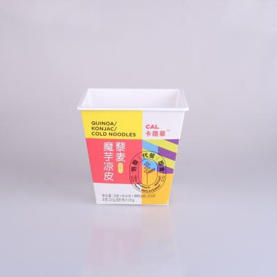 China Double Wall 880ml Custom Design Disposable Square Paper-plastic Bowl For Insatnt Noodles for sale