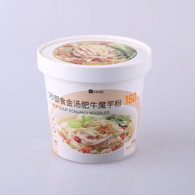 China Disposable 24oz China Custom Design Single Wall Paper Cup With Paper Lid For Instant Noodles for sale