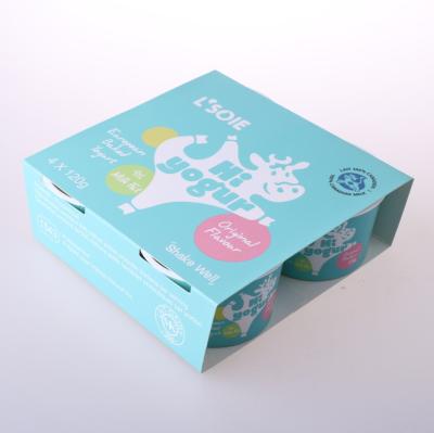 China Recycled Disposables Custom Design Disposable Paper Box For Yogurt Ice Cream Packaging for sale