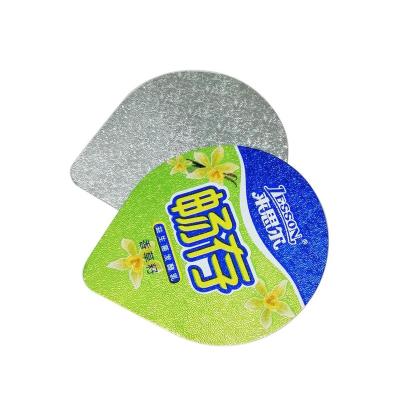 China Non Spill Custom Printed Aluminum Foil Yogurt Paper Cup Sealer Lid for sale