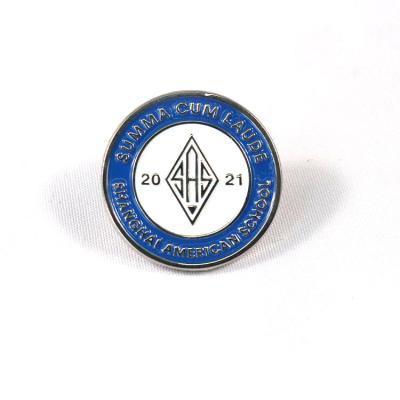 China Custom Europe Metal Badges Hard Enamel Soft Baking Varnish Around Shape Lapel Pins for sale