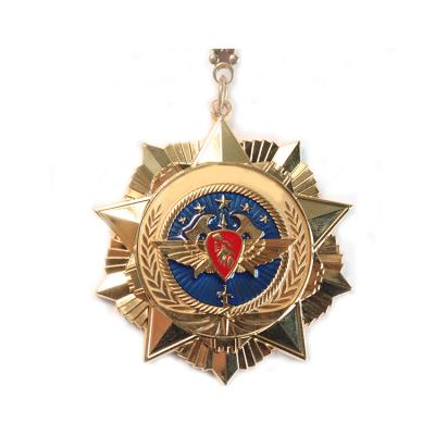 China Wholesale Custom Blank Europe Army Badge Metal Plated Gold Military Award Medal for sale