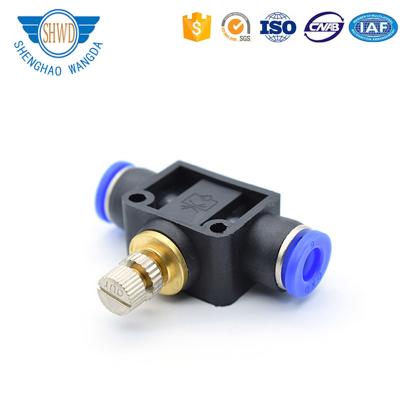 China Factory Competitive Price SA Type Plastic Female Thread Pneumatic Tube Fitting Male Plastic Air Throttle Valve for sale