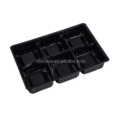 China Disposable Black Custom Plastic Plastic Tray Cookies Cookie Blister Inside Packaging Tray for sale