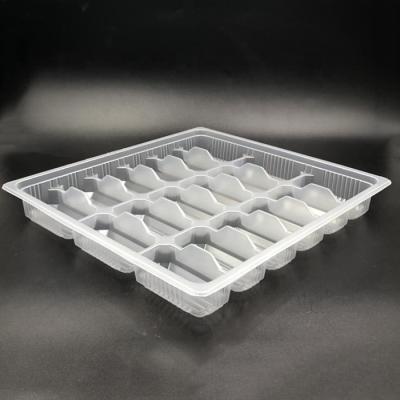 China Excellent Thermoforming Properties Customized Blister Plastic Frozen Food PP Dumpling Trays With Dividers for sale