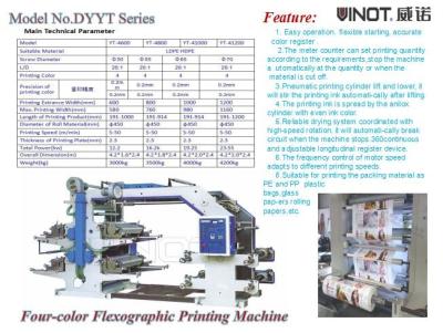 China Four Color Flexographic Printing Machine for Printing Paper / Plastic Shop Bag for sale