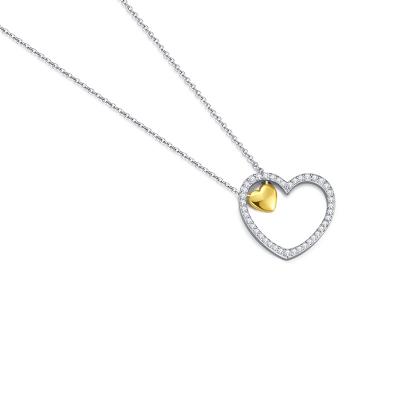 China Factory Wholesale Romantic Sterling Silver Love Heart Pendant Necklace for sale