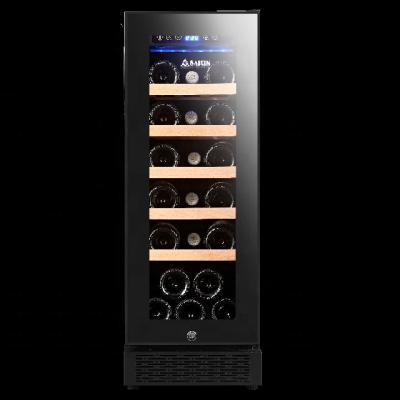 China Hotel 12 Inch Wine Cooler 20 Bottle Single Zone Wine Fridge With Full Glass Door, Memory Function Fitted Champag for sale