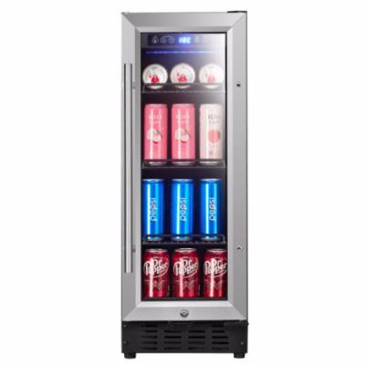 China Hotel Under Counter Beverage Fridge, Glass Door Mini Beer Fridge Holds 52 Cans, Removable Shelves, Touch Control for sale