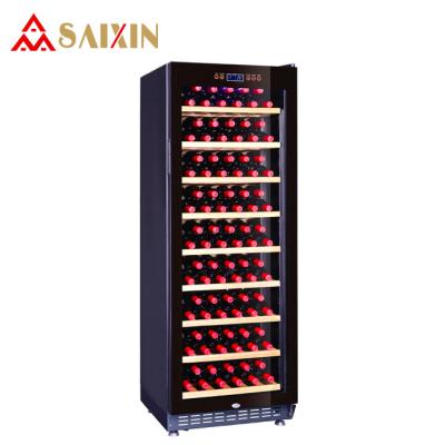 China 108 bottles compressor cellar household, single zone with 270L liquid crystal touch screen for sale