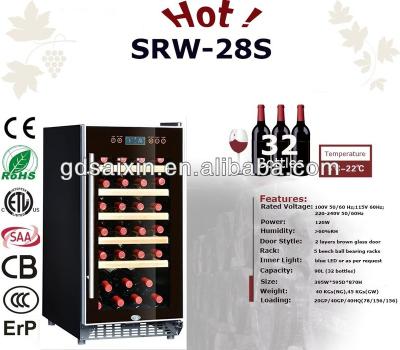 China 32 Corner Bottle Cellars SRW-28S , Wine Cooler Cabinets 90L for sale