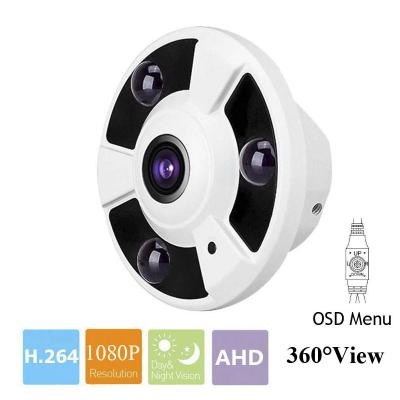 China 360 Degree Analogue View 1080P AHD Metal Panoramic AHD Camera 2MP Fisheye Lens With OSD Panoramic Menu CCTV Camera IR 10m for sale