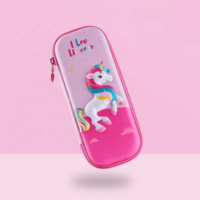 China 3D Opens Case 3D Unicorn Pen Bag Blue Pink Custom Eva Hard Bulk Stationery Pencil Case for Kids Girls and Boys for sale