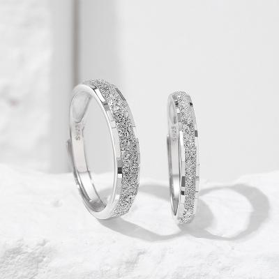 China Nickel-Free Lead-Free High quality couple sterling silver ring hot sale simple couple S925 silver men and women ring for sale