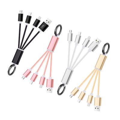 China Multi Function Data Transfer Cable Four Color 4in1 USB Adapter Charging Cable Data Tie Line Splitter For Pad Tablet Phone for sale