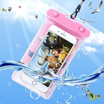 China Animal Transparent Sealed Waterproof Pouch Phone Case Waterproof Bag PVC Cellphone Lightweight Waterproof Stand Cartoon for sale