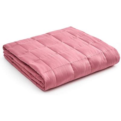 China Folded Weighted Blanket 150x200 15 lbs Cooling Bamboo Soft Heavy Sensory Weighted Blanket Queen Size Pink for sale