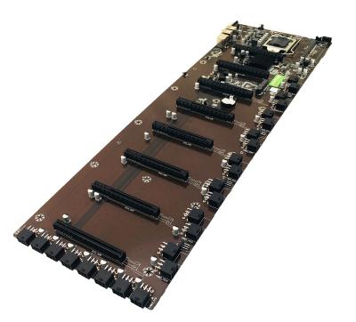 China Brand New Direct Socket 8 GPU desktop graphics motherboard with pcie 8GPU slot 847/b75/b85 ddr3 supporting GTX 1660S 1660TI motherboard for sale