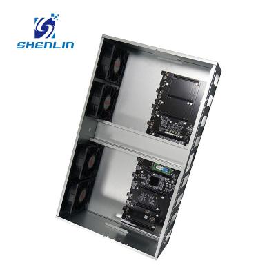 China With Fan Hot Selling 8 Gpu Open Air Steel Shell Case Rig Rack Open Type With 8 GPU Installation 847/B75/B85 Motherboard for sale