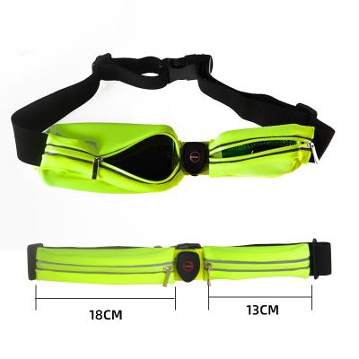 China Universal Double Bag Outdoor Working Rechargeable Fanny Pack Waist Bag LED Belt Reflective Led Running Pouch for sale