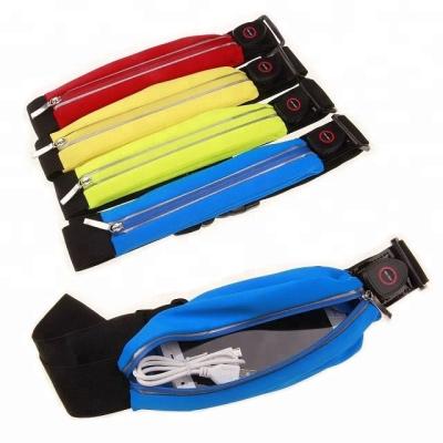 China Elastic Lycra Elastic Multi Color Led Waist Flashing Bag for sale