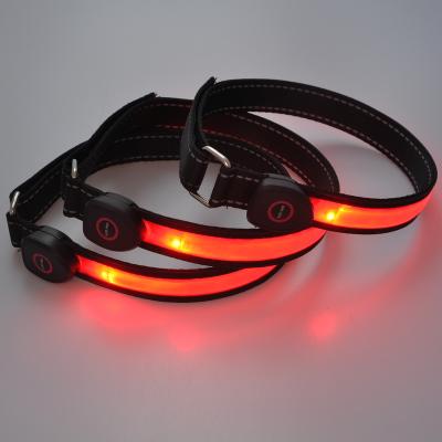 China Reflective Material High Quality Glow In The Dark USB Rechargeable LED Armband For Running / Cycling for sale