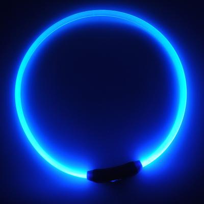 China Pet Collar Led Dog Collar Lights Custom Logo USB Rechargeable Light for sale