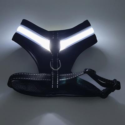 China 2021 Viable Wholesale Multicolor LED Illuminated Reflective USB LED Rechargeable Dog Harness for sale