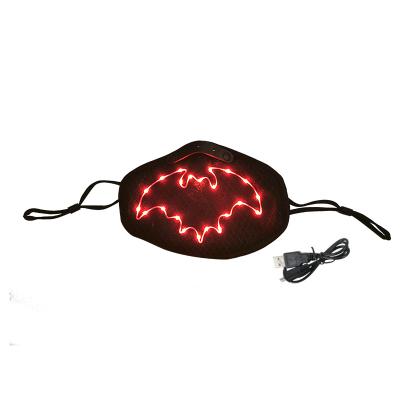 China Halloween Party USB Rechargeable Fast LED Mask Light Up Praise Face Mask For Festival LED Dance Face Mask Protective Mask for sale