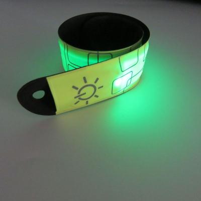 China Multicolor Glow LED Slap Bracelet 2022 Fast/Slow/Steady Party Decoration Led Running Arm Band for sale