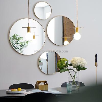 China Amazon Best Seller Modern Hot Selling Bathroom Round Metal Wall Glass Decorative Round Mirror for sale