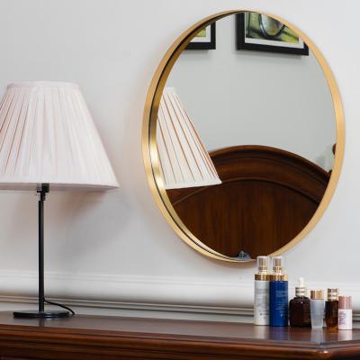 China Wholesale Modern Hotel Bathroom Wall Mirror Gold Decorative Round 80Cm Round Black 60Cm for sale