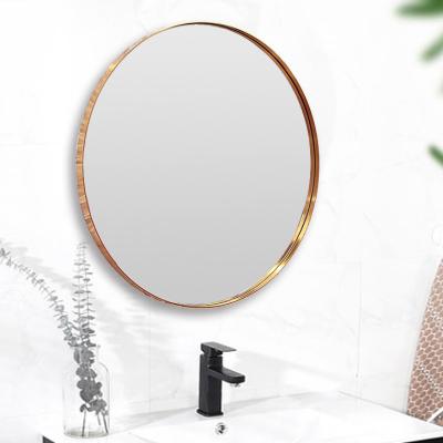 China Modern Bathroom Mirror Wall Mounted Aluminum Alloy Around Mirror Bathroom Wall Hanging Toilet Wall With Shelf Free Punch for sale