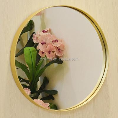 China Ruicheng Gold Modern Hot Selling Modern Wall Mounted Frame Around Large Mirror Decoration Mirror Bathroom Metal Wall Mirror for sale