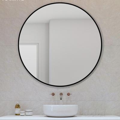 China Ruicheng Modern Decorative Aluminum Alloy Frame Round Mirror Brushed Round Wall Mirror for sale