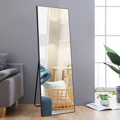 China China Factory 40X150Cm PVC Frame Mirror Dressing Mirror Modern Large Size Plastic Floor Standing Mirror With White Black Frame for sale