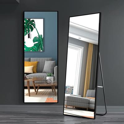 China Modern Hot Sale Aluminum Alloy Metal Framed Competitive Price Integral Large Floor Free Standing Mirror for sale