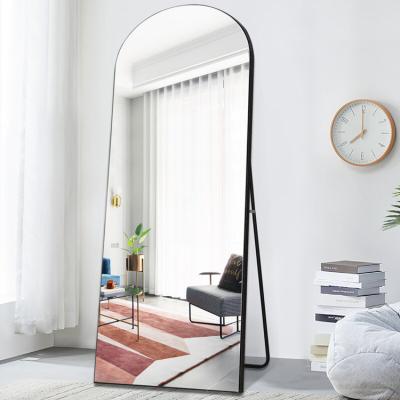 China Custom Forged Metal Frame Modern Arched Hanging Arch Gold Full Standing Dressing Floor Wall Mirror Mirrros Espejos de Miroire for sale