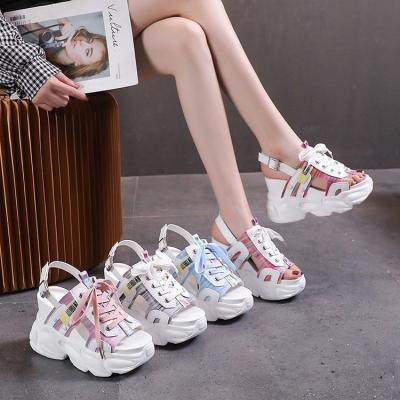 China Hot Selling Product Fashion Chunky Increase Height Breathable Outdoor Women Sandals for sale