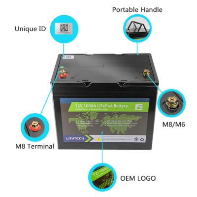 China Deep Cycle Battery 12V Lifepo4 12.8V100Ah Lithium Iron Phosphate Battery 12.8v 100ah For Home Solar Storage for sale