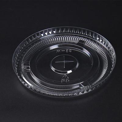 China Non Spill Durable High Quality Clear Color Plastic Flat Cup Lid For Cold Drinks for sale