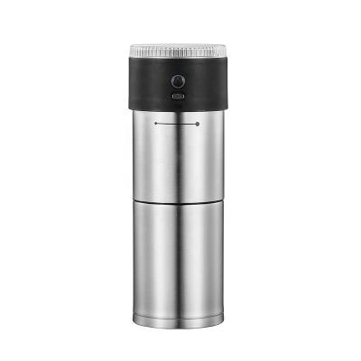 China Outdoor 2022 USB Rechargeable 2 IN 1 Stainless Steel Conical Coffee Grinder & Maker Cordless Portable 3 IN 1 Coffee Grinder Filter Maker for sale