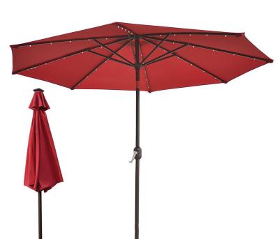 China All 1 3M Hot Selling All Yard Solar Umbrella Iron Lamp Outdoor LED Umbrella With Light Custom Advertising Fishing Umbrella for sale