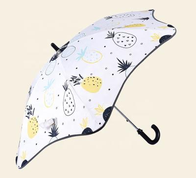 China Long Handle Kindergarten Children Princess Lovely Round Folding Round Corner Umbrella Boy Girl for sale