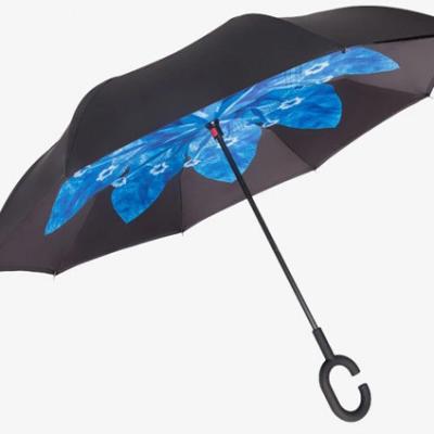 China Hot Sale Blue Pongee Narcissu Inverted Umbrella for sale