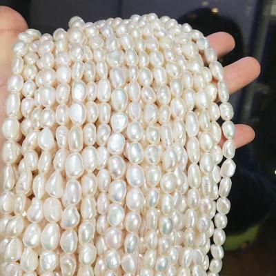 China Jewelry Making 7-8 MM AAA High Quality Natural Freshwater Pearl Baroque Wholesale Freshwater Pearl In Strand for sale